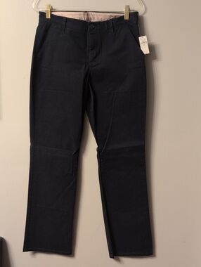 Girl's Navy Straight-Leg Chino Pants